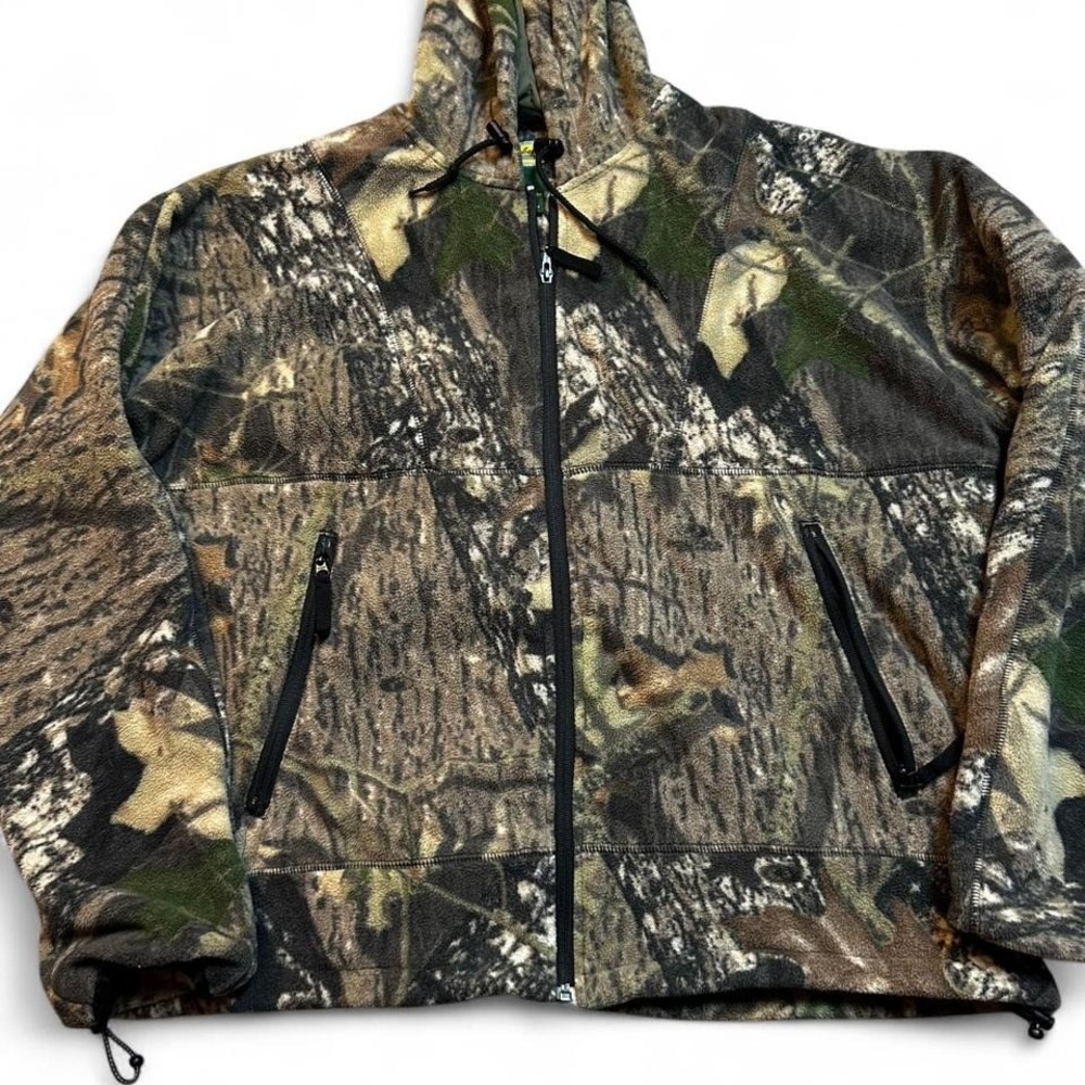 Cabela's camouflage hooded‎ fleece gorpcore outdoor hunting jacket size large